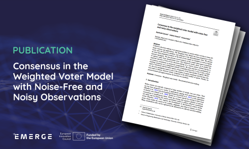Publication: Consensus in the Weighted Voter Model with Noise-Free and Noisy Observations 