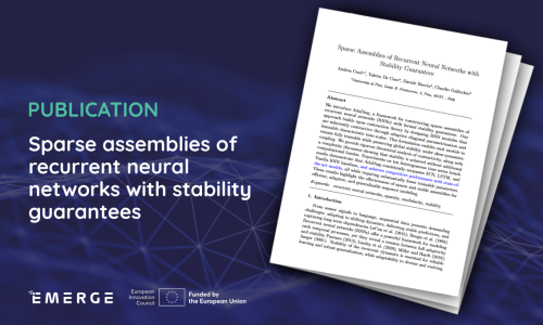 Publication: Sparse assemblies of recurrent neural networks with stability guarantees 